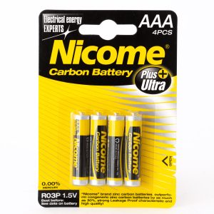 aaa battery (carbon zinc) – 4 piece card pack | reliable power for everyday low drain devices | leak resistant design